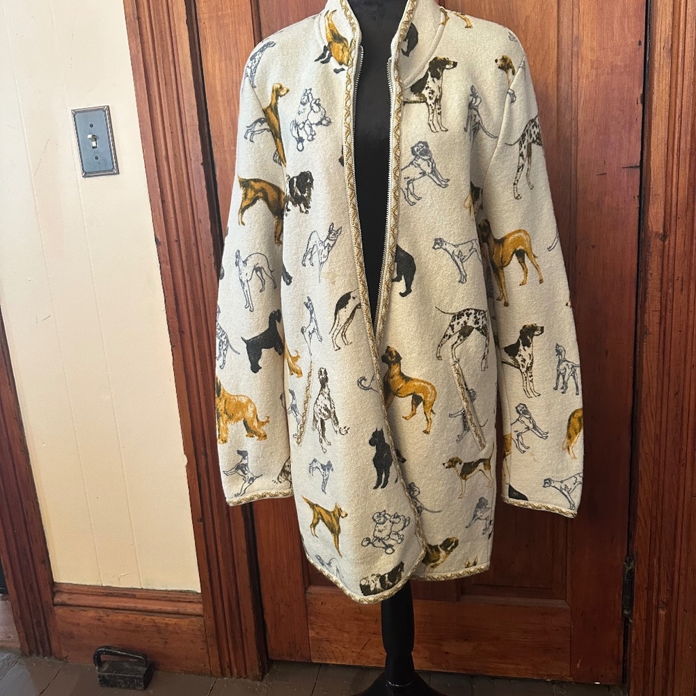 Geiger Boiled Wool Coat with Dogs